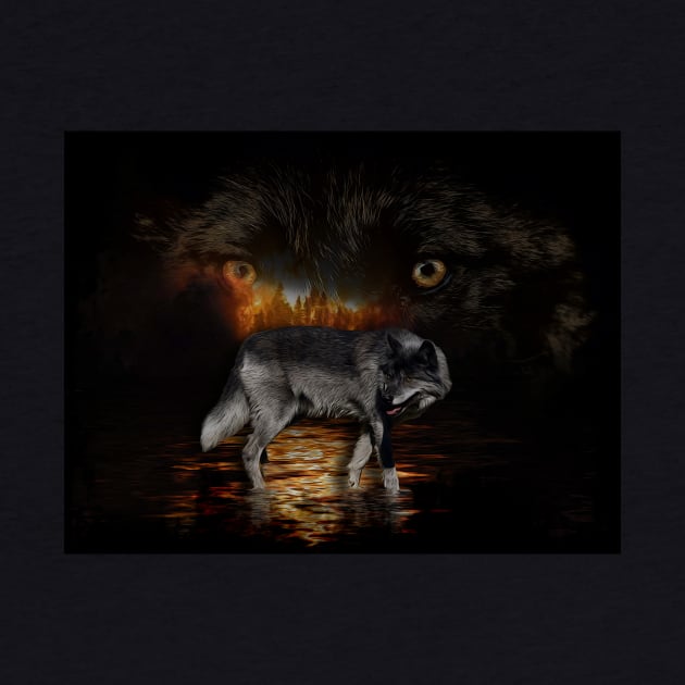 Spirit of the Wolf - Wolves and Fire by Highseller